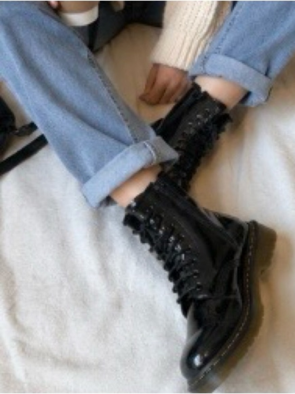 Dr. Martens Black Patent Lace-Up Boots
